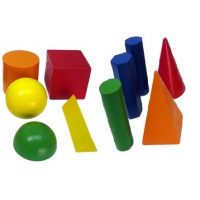 CUERPOS GEOMETRICOS MADERA COLOR 10 PZAS