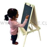 ATRIL PIZARRA DOBLE TIZA Y BLANCA 55 CM X 65 CM X 120 CM