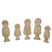 SET DE FAMILIA DE MADERA NATURAL