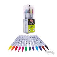 BRUSH PEN CAJA CON BROCHE 12 COLORES
