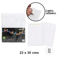 SOBRE SACO REVISTA BLANCO 23 X 30 CM (SET 25 UND)