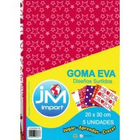 GOMA EVA OF. 5 UND.DISENOS SURT.20X30CM (100)