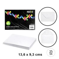 SOBRE VISITA BLANCO 13,5 X 9,3 CM (SET 25 UND)
