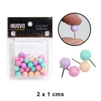 SET PUSH PINS ROUND PASTEL OFFICE NUOVO STUDIO