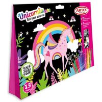 SET COLOREAR TERCIOPELO UNICORNIO 13PCS