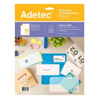 ETIQUETA INKJET/LASER ADETEC - CARTA BLANCA 101x51 MM 25 HOJAS