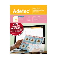 ETIQUETA INKJET/LASER ADETEC - CARTA BLANCA 101x51 MM 10 HOJAS