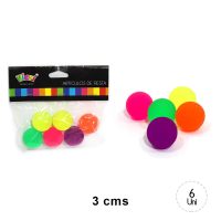SET 6 PELOTAS TACA TACA SALTARINA COLOR NEON