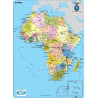 MAPA CONTINENTAL - AFRICA - POLITICO - CON MOLDURAS 110 X 77 CM