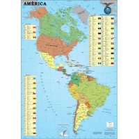 MAPA DE LAS AMERICAS - CON MOLDURAS 137X95CM
